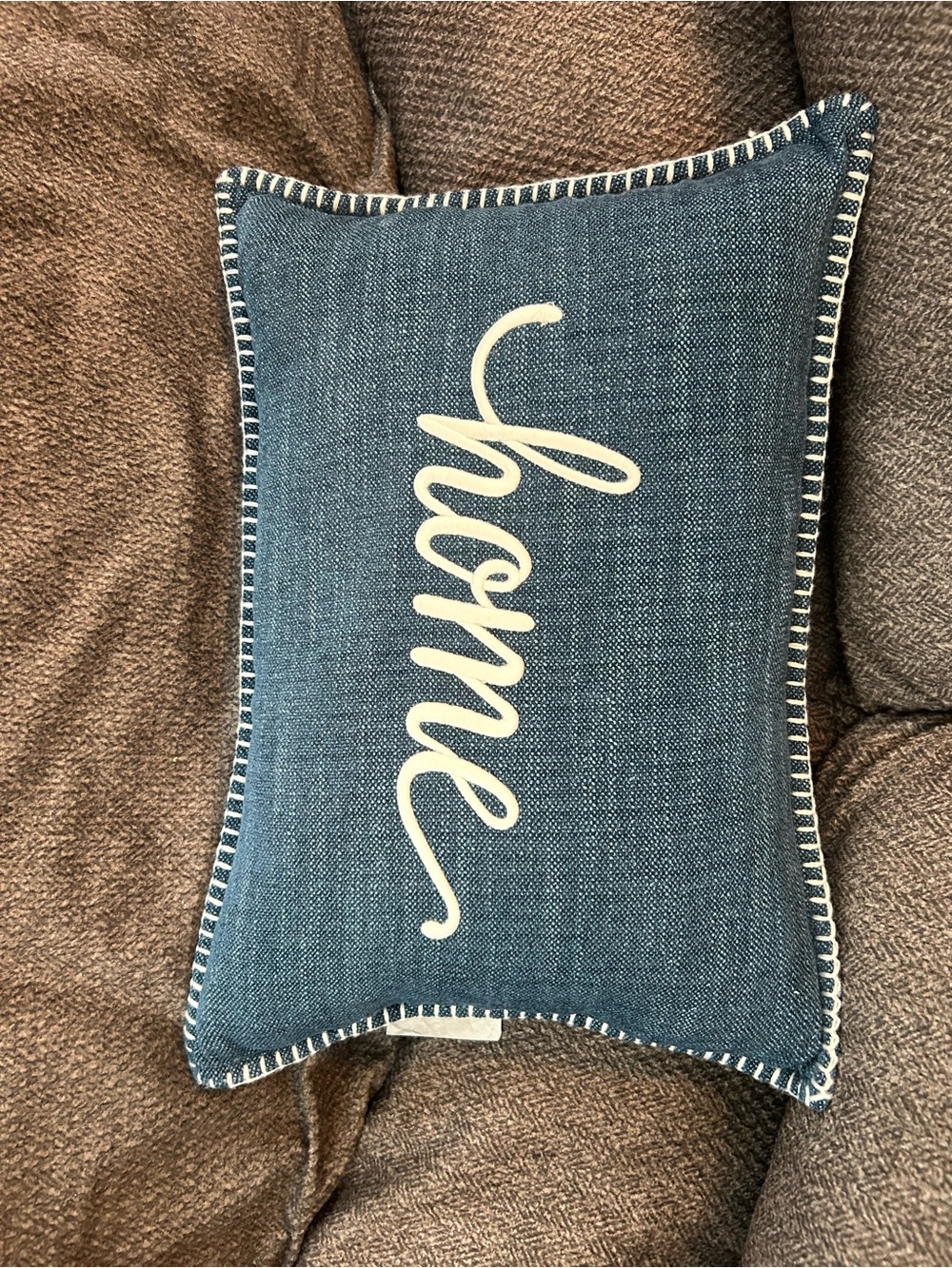Blue "Home" Decorative Throw Pillow